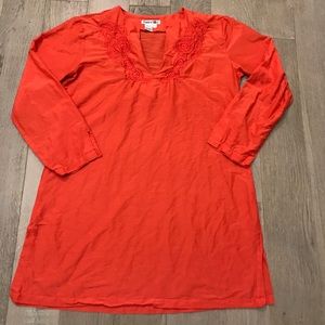 Orange cotton silk cover-up